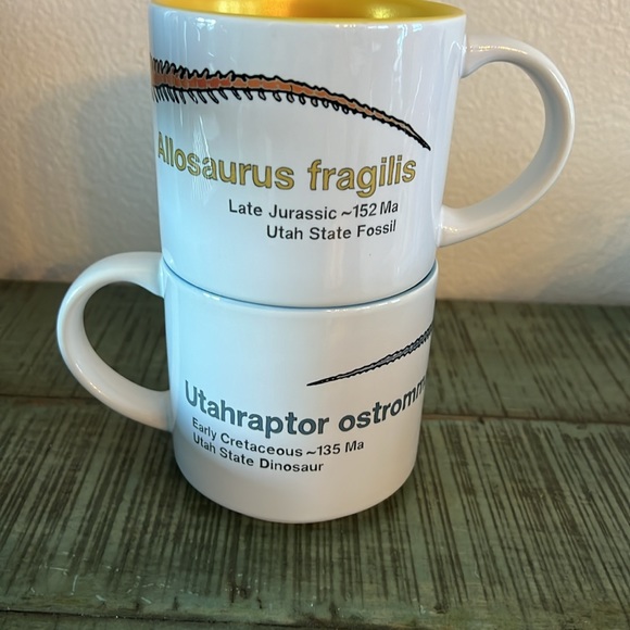 KUER Utah Dinosaur Stacking Mugs Rare - Picture 2 of 5